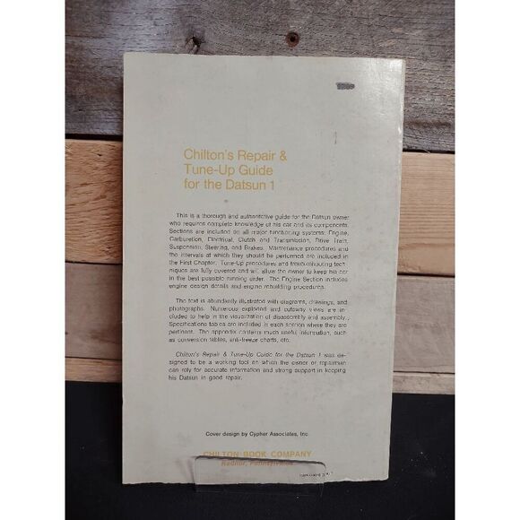 Chilton's Datsun 1 Repair & Tune-Up Guide 1961-1972 Paperback (Copyright 1972) - Picture 2 of 2